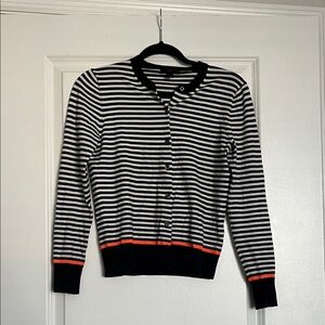 J. Crew Navy and White Striped Cardigan